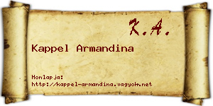 Kappel Armandina névjegykártya